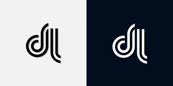 Modern Soyut Baş harf DL logosu. Bu simge, iki soyut yazı karakterini yaratıcı bir şekilde birleştirir. Hangi şirket ya da markanın bu baştaki başlattığı için uygun olacaktır.