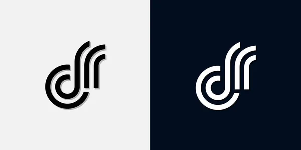 Modern Abstract Letra Inicial Logo Este Ícone Incorpora Com Dois — Vetor de Stock