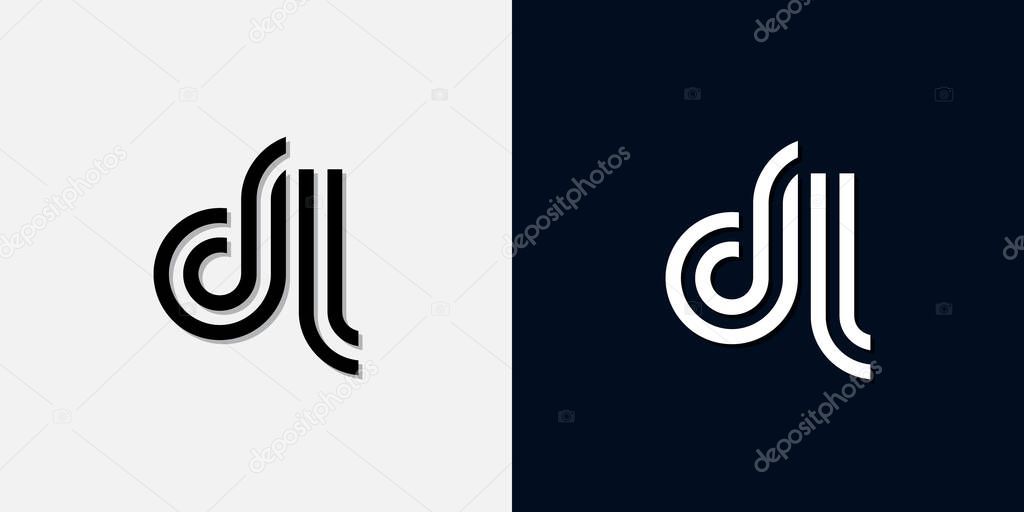 Modern Abstract Initial letter DL logo. This icon incorporate with two abstract typeface in the creative way.It will be suitable for which company or brand name start those initial.