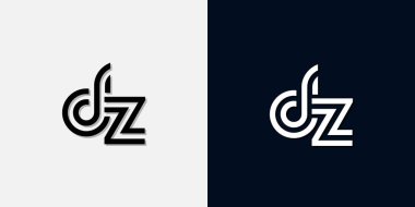 Modern Soyut Baş harf DZ logosu. Bu simge, iki soyut yazı karakterini yaratıcı bir şekilde birleştirir. Hangi şirket ya da markanın bu baştaki başlattığı için uygun olacaktır.