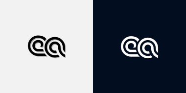 Modern Soyut Baş harf EA logosu. Bu simge, iki soyut yazı karakterini yaratıcı bir şekilde birleştirir. Hangi şirket ya da markanın bu baştaki başlattığı için uygun olacaktır.