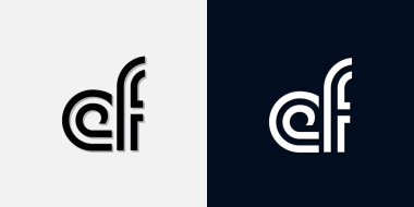 Modern Soyut Baş harf EF logosu. Bu simge, iki soyut yazı karakterini yaratıcı bir şekilde birleştirir. Hangi şirket ya da markanın bu baştaki başlattığı için uygun olacaktır.