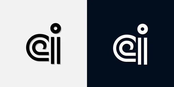Σύγχρονη Αφηρημένη Αρχικό Λογότυπο Αυτό Εικονίδιο Ενσωματώνει Δύο Αφηρημένη Γραμματοσειρά — Διανυσματικό Αρχείο