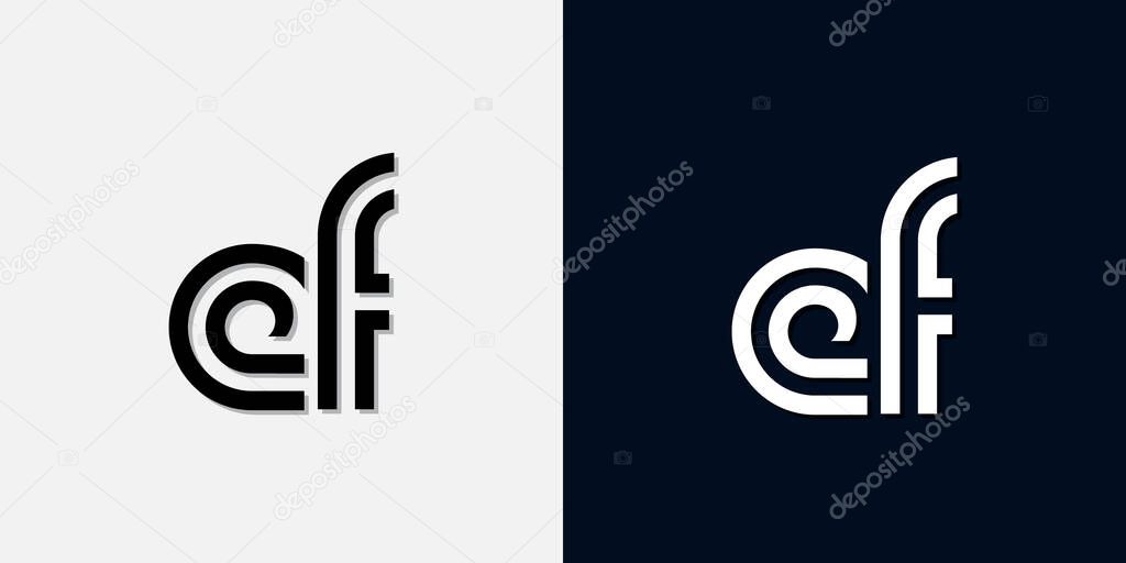 Modern Abstract Initial letter EF logo. This icon incorporate with two abstract typeface in the creative way.It will be suitable for which company or brand name start those initial.
