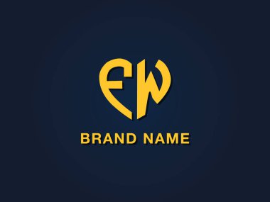 Minimal Love ilk harf FW logosu. Bu simge, iki aşk biçimli yazı karakterini yaratıcı bir şekilde birleştirir. Hangi şirket ya da markanın bu baştaki adı başlattığı için uygun olacaktır.