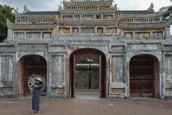 Hue Vietnam Agosto Los Turistas Que Visitan Ciudad Imperial Agosto —  Fotos de Stock