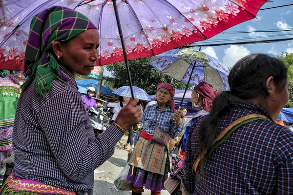 Bac Vietnam Agosto Donna Venditrice Della Tribù Indigena Hmong Nel — Foto Stock