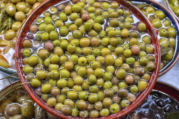 Marinated Olives Herbs — Stock Photo, Image
