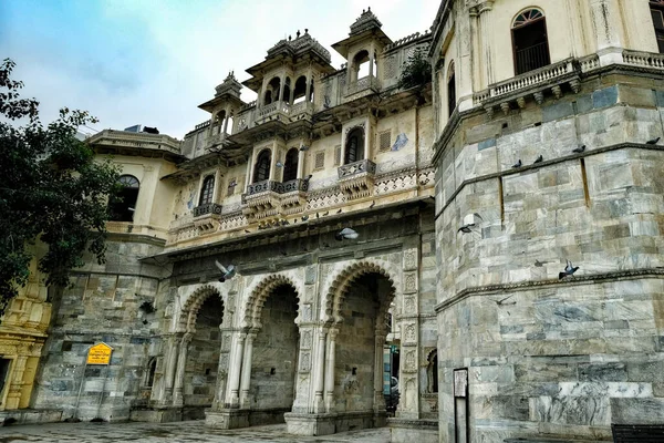 Udaipur India August 2020 Views Facade Bagore Haveli Lake Pichola — Stock Photo, Image