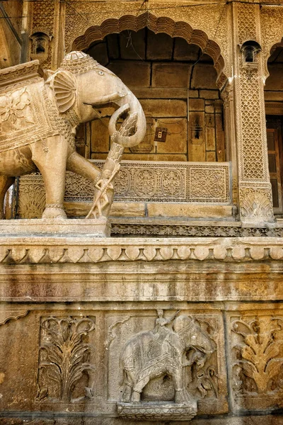 Jaisalmer Indien August 2020 Detail Der Fassade Des Nathmal Haveli — Stockfoto