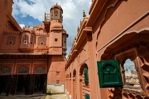 Jaipur Índia Agosto 2020 Vista Hawa Mahal Monumento Mais Característico — Fotografia de Stock