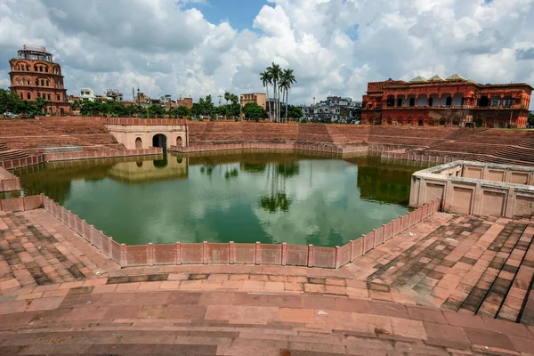 Lucknow Índia Setembro 2020 Vista Lago Artificial Entre Inacabada Seven — Fotografia de Stock