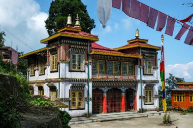 Darjeeling, Hindistan - Ekim 2020: Darjeeling 'deki Bhutia Göğüs Manastırı 14 Ekim 2020, Batı Bengala, Hindistan.