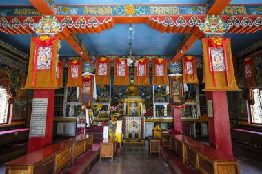 Kalimpong, Hindistan - Ekim 2020: Kalimpong 'daki Zhekar Choede Manastırı 17 Ekim 2020, Batı Bengala, Hindistan.