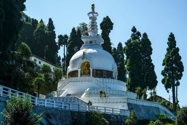 Darjeeling Indie Październik 2020 Pagoda Pokoju Darjeeling Dniu Października 2020 — Zdjęcie stockowe