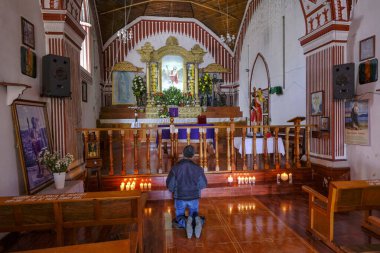 San Cristobal de las Casas, Mexico - March 18, 2025: Temple of San Cristobalito in San Cristobal de las Casas, Chiapas, Mexico.