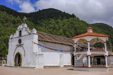 Zinacantan, Mexico - March 21, 2025: San Sebastian Martir Church in Zinacantan, Chiapas, Mexico.