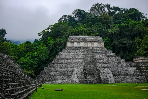 Palenque, Mexico - March 25, 2025: Temple of the Inscriptions at the Palenque archaeological site in Palenque, Chiapas, Mexico.