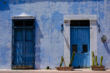 San Francisco de Campeche, Mexico - March 29, 2025: Views of a street in the historic center of Campeche, Mexico.