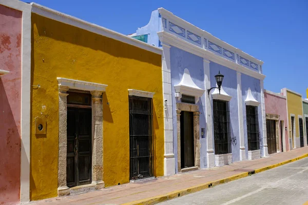 San Francisco de Campeche, Mexico - March 29, 2025: Views of a street in the historic center of Campeche, Mexico.