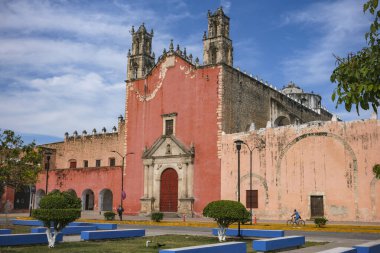 Motul de Carrillo Puerto, Mexico - April 17, 2025: San Juan Bautista Church in Motul de Carrillo Puerto, Yucatan, Mexico.