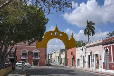 Merida, Mexico - April 20, 2025: Arch of San Juan in Merida, Yucatan, Mexico.