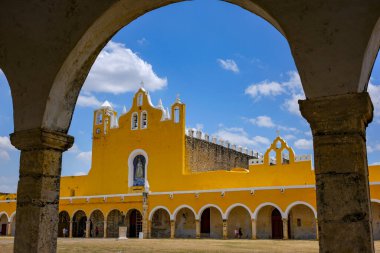 Izamal, Mexico - April 23, 2025: Former convent of San Antonio de Padua in Izamal, Yucatan, Mexico.