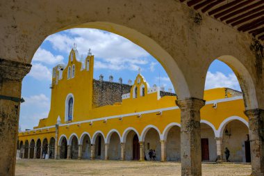 Izamal, Mexico - April 23, 2025: Former convent of San Antonio de Padua in Izamal, Yucatan, Mexico.