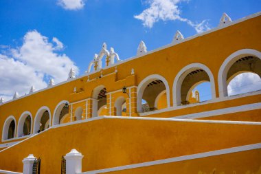 Izamal, Mexico - April 23, 2025: Former convent of San Antonio de Padua in Izamal, Yucatan, Mexico.