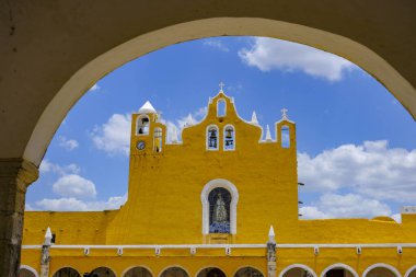 Izamal, Mexico - April 23, 2025: Former convent of San Antonio de Padua in Izamal, Yucatan, Mexico.