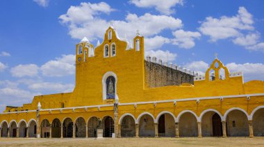 Izamal, Mexico - April 23, 2025: Former convent of San Antonio de Padua in Izamal, Yucatan, Mexico.