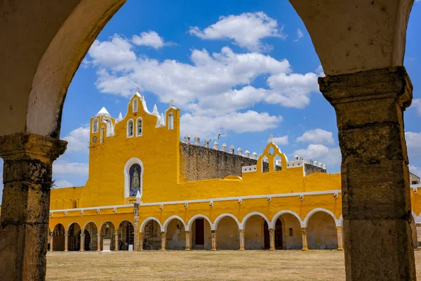 Izamal, Mexico - April 23, 2025: Former convent of San Antonio de Padua in Izamal, Yucatan, Mexico.