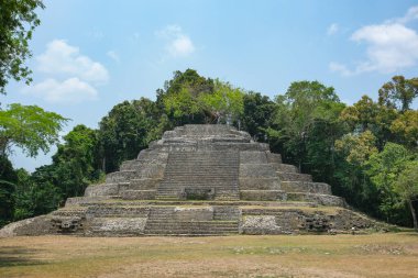 Orange Walk, Belize - May 30, 2025: Lamanai Archaeological Reserve in Orange Walk, Belize.