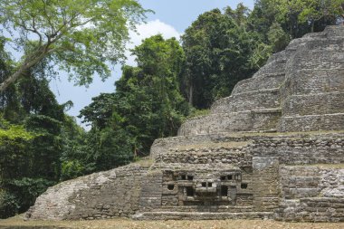 Orange Walk, Belize - May 30, 2025: Lamanai Archaeological Reserve in Orange Walk, Belize.