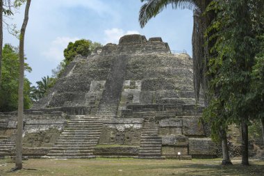 Orange Walk, Belize - May 30, 2025: Lamanai Archaeological Reserve in Orange Walk, Belize.