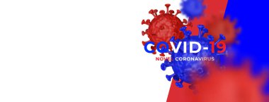 Roman Coronavirus COVID-19 3d gerçekçi temiz afiş illüstrasyon şablonu vektörü
