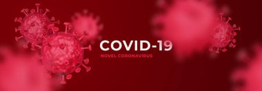 Roman Coronavirus COVID-19 3d gerçekçi temiz afiş illüstrasyon şablonu vektörü