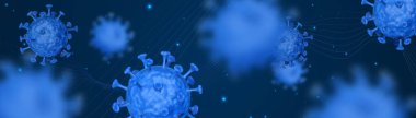 Roman Coronavirus COVID-19 3d gerçekçi temiz afiş illüstrasyon şablonu vektörü