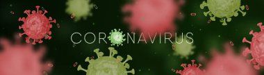 Roman Coronavirus COVID-19 3d gerçekçi temiz afiş illüstrasyon şablonu vektörü