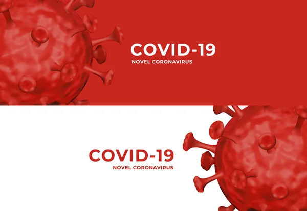 Νέο Coronavirus Covid Ρεαλιστική Καθαρή Εικονογράφηση Banner Πρότυπο Διάνυσμα Αντίγραφο — Διανυσματικό Αρχείο