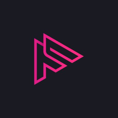 Modern üçgen F başlangıç logosu