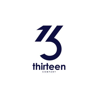 13 numaralı monogram logo şablonu