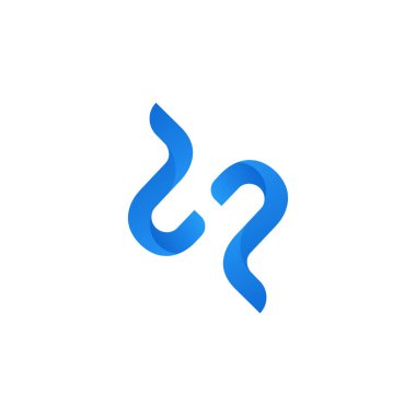 Mavi P, S harfi ilk modern eğri ilk logo şablonu