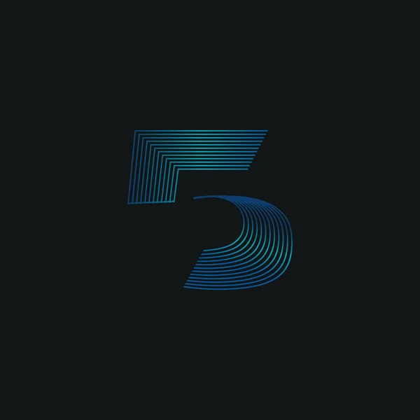 Azul Abstracto Moderno Futurista Número Marca Logotipo Icono Plantilla Vector — Archivo Imágenes Vectoriales