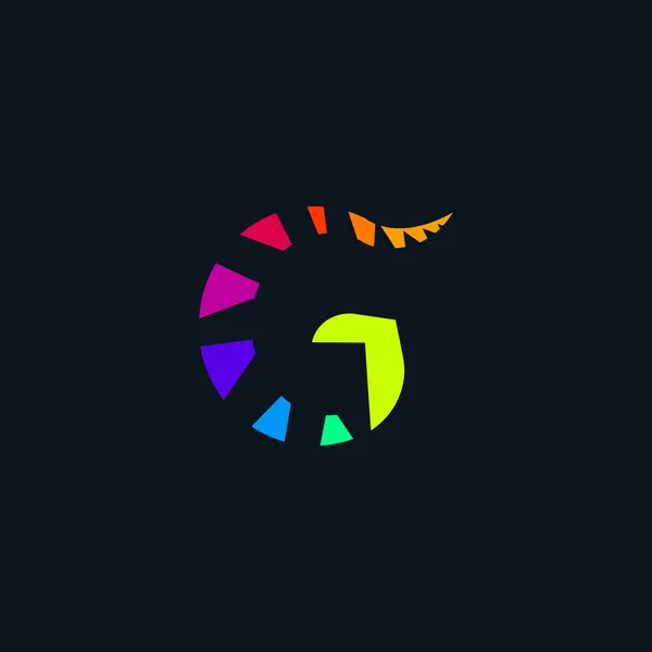 Modelo Inicial Logotipo Letra Arco Íris Colorido Neon Marca Forma —  Vetores de Stock