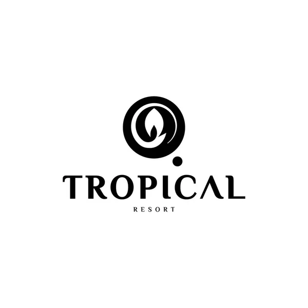 Frumos Spirală Tropicală Frunze Ferigă Șablon Design Logo Pentru Frumusețe — Vector de stoc