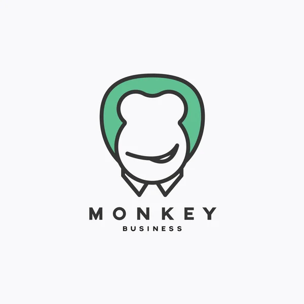 Dierlijk Pictogram Mascotte Monkey Business Logo Template — Stockvector