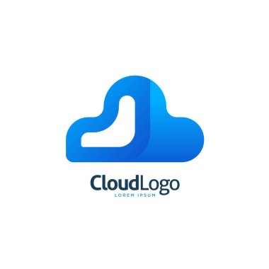 Modern mavi gradyan bulut simgesi