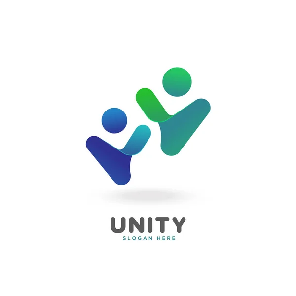 Kolorowa Gładka Jedność Gradientowa Ludzie Szablon Wektora Logo Społecznego — Wektor stockowy