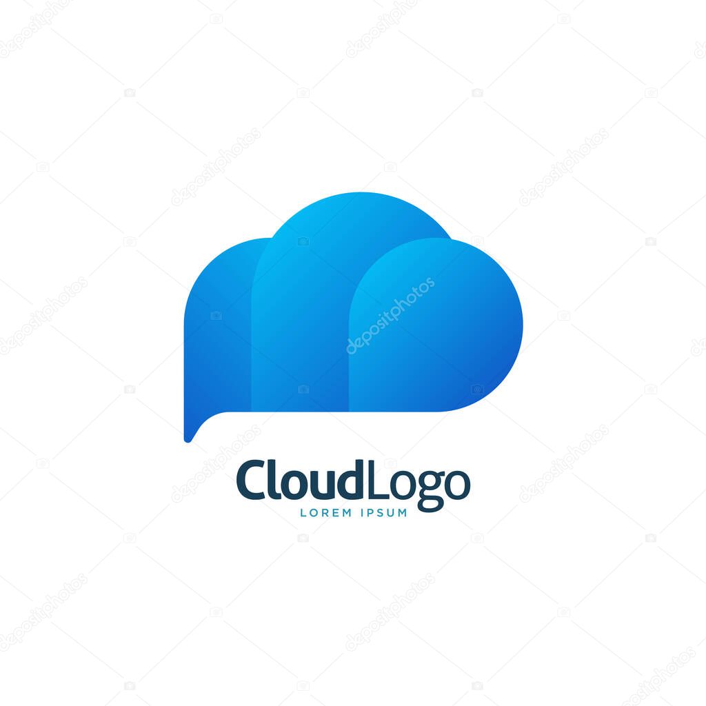 Modern blue gradient cloud logo icon